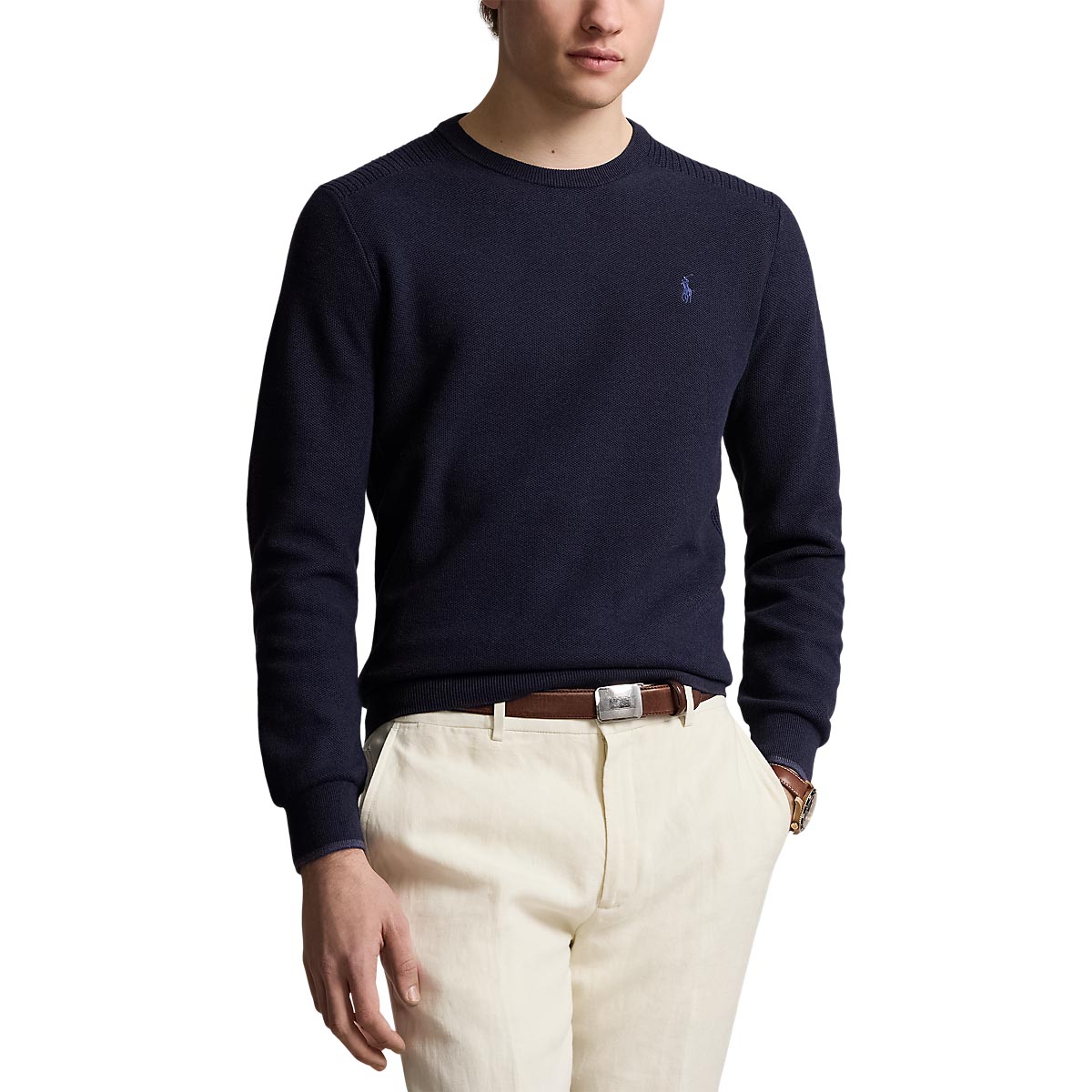 Polo Ralph Lauren Mesh-Knit Cotton Crewneck Sweater